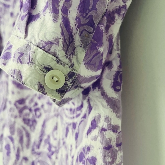 EUC JM Collection Purple Floral Button Down Blouse with 3/4 Sleeves , Size 18W - Picture 6 of 9